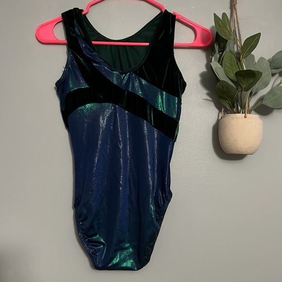 GK green/blue gymnastics leotard - Picture 3 of 4